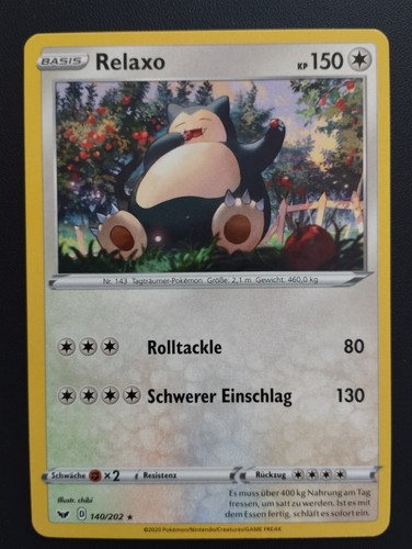 Pokémon karte relaxo - relaxo, 140/202