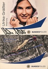 2 Autogramme David SIEGEL + Ulrike Gräßler Skisprung Skispringen ORIGINAL xyz