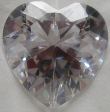 1 Cubic Zirkonia Herzform 8,0 mm Diamant-klar Facetten-, synthetischer Edelstein