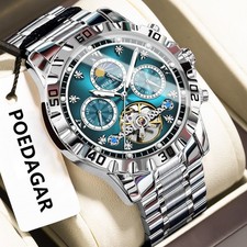 Herrenuhr Automatik Mechanisch Edelstahl Wasserdicht Tourbillon Luxus Stil ✅