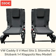 VW Caddy 5 V Maxi Sitz 3. Sitzreihe 2er Sitzbank 1+1 Klappsitz Neu Modell
