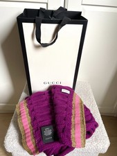 Gucci Wollschal Cashmere & Lana Wool mit Logo lila Neu Kaschmir und Wolle