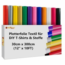 36 Farben 30x300cm Plotterfolie Textil Flexfolie zum Aufbügeln T-Shirts Stoffe