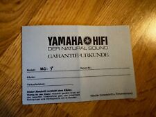 Yamaha MC-9 Original Garantiekarte