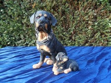 Country Artists Rottweiler mit Welpe Skulptur Ornament Rottie Rotty-