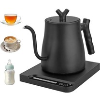 FUNYKICH Elektrischer Schwanenhals Wasserkocher 1L Kaffee- und Teekessel 45-100°CMatt Schwarz