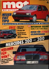 Zeitschrift MOT Auto #4 von 1988 Mercedes 200 300 Fiat Tipo Galant Pajero