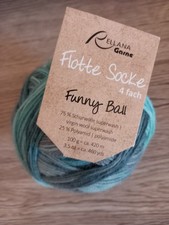 Rellana Flotte Socke Funny Ball Sockenwolle Legato türkis meliert  4fach 100 g