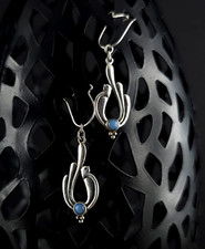 Ohrringe Silber 925 Achat blau Ohrhänger - verspielt & zauberhaft