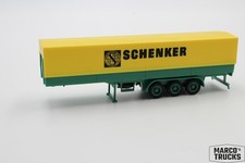 Herpa Pritsche/Planenauflieger, grün/gelb, 3-achsig, "Schenker" 1:87 /H24