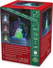 Beleuchtete Glaskugel Engel Dekoration LED mit Timer 3xAAA Konstsmide 3409-000