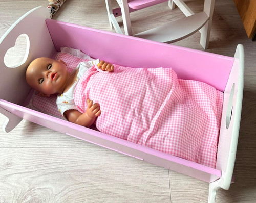 Puppenbett bett holzbett für - puppenbett,