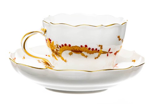 Kaffeegedeck gelb roter - , drache