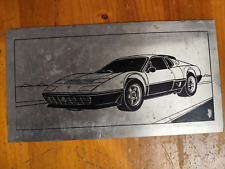 Schild Ferrari 512 Aluminium/Plastik Reklame Auto Car Automobilia K22