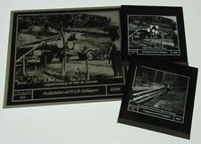 2 Diapositiv MAN Dieselschlepper 50PS mit Seilwinde Forst ca 1960 Original