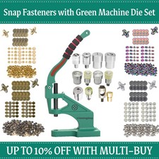 Universal Handpresse grün Maschine + Befestigungsmatrizen mit Druckknopf Druckknöpfe Kit