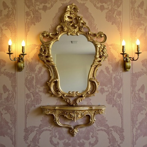Wandkonsole gold mit - wandkonsole,