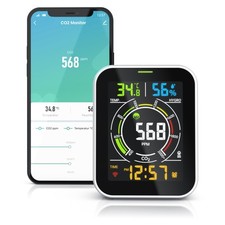 Brandson EL Co2 Messgerät Wifi USB Kabel Akku Smart Life Weckfunktion