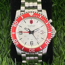 Rare VICTORINOX Swiss Army Diver-style Quartz V.25141 White Dial Watch Vintage