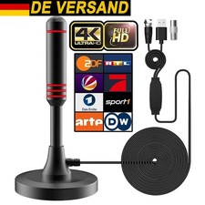 Digital TV DVB-T2 Antenne mit Verstärker HD 4K 1080P TV Zimmerantenne VHF/UHF DE