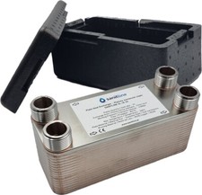 PlattenWärmetauscher 50-200kW 1" SANITLINE + ISOLIERUNG Edelstahl SL16