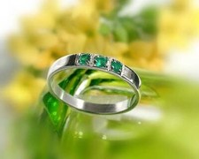 Ring Silber 925 Smaragd grün echt Sterlingsilber Damen 925 Gr.17 - 19 mm sq01