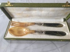 Antiquarisches Salatbesteck aus Horn