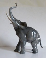 GOEBEL SELTENER GROSSER ELEFANT PORZELLAN FIGUR NATURALISTISCHE FORM H 26 CM