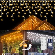 IP44 Wasserdicht Aussen Eisregen Lichterkette 5-15M Lichtervorhang 11Modi Timmer