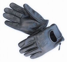 Chopper Motorrad Leder Handschuhe Harley "Shorty" Schwarz Cabrio Sommerhandschuh