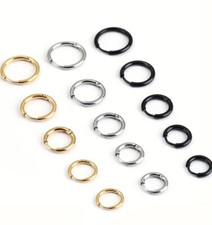 Ohrringe Creolen 5er Set Damen Frauen Herren Edelstahl Gold Silber Modeschmuck 