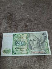 20 DM D-Mark Deutsche alter Geldschein