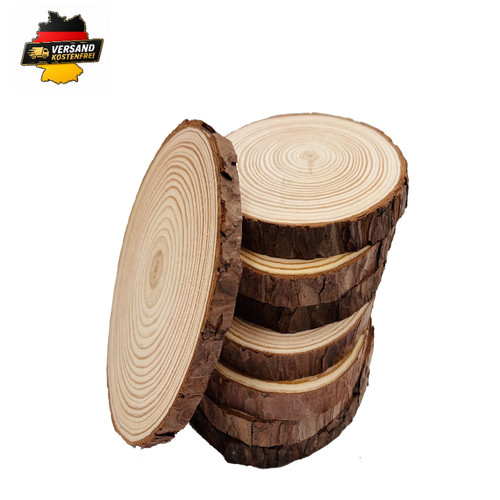 Holzscheiben mit baumrinde - holzscheiben, 8