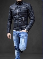 Schwarz Herren Motorradjacke