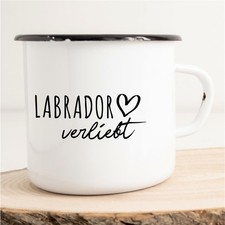 Emaille Tasse Labrador Vintage