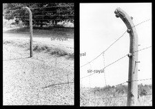 2x Gedenkstätte Buchenwald um 1968 - Stacheldraht Zaunpfähle - DDR - Foto 7x10cm