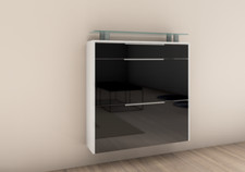 Schuhschrank Hängeschrank Schuhkipper Regal Glasablage Weiß Hochglanz OLIVA 2