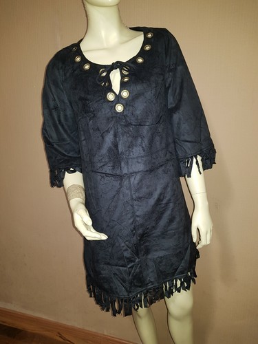 Wildlederimitat kleid schwarz - wildlederimitat,