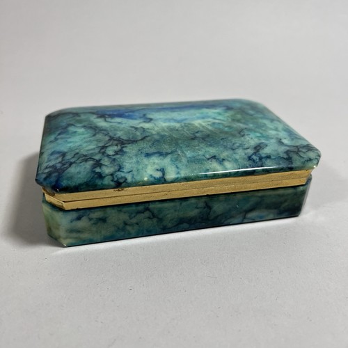 Alabaster schatulle blau grün - alabaster,