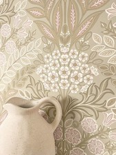 Tapete Vliestapete Beige Blumen Blätter Ornamente Blumentapete Floral