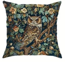 Herbst Eule Uhu 45 cm Kissen wie Loberon Deko Geschenk Fauna Wald Vintage Boho