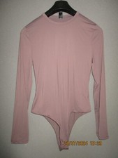 849. Damen- Body Langarm- Body Glanz  Gr. XL / 44 ( lt. Etikett ) mocca Neuw.