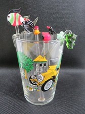 7 alte Lauscha Glasmerker Cocktailspieße und Cocktailrührer 