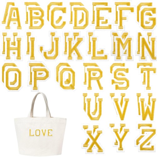 Bügelbuchstaben gold alphabet - bügelbuchstaben,