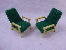 alte DDR Puppenstubenmöbel 2 Sessel Plüschsessel