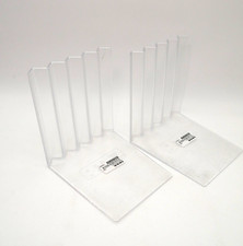 2 x IKEA Buchstützen Bokis transparent Vintage Kunststoff gerippt gezackt Retro