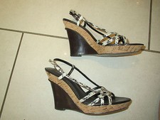 ALDO Sexy Sommer Plateau Wedges Schlangen Snake Optik Sandalen Gr.38 Braun Creme