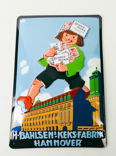 Bahlsen keksfabrik blechschild - bahlsen,
