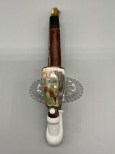 ANTIKE PFEIFE PORZELLAN HANDBEMALT JAGD GENRE TRINKENDES REH 24cm LANG