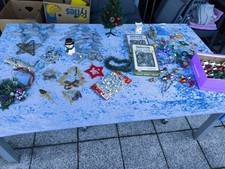 Konvolut Weihnachten Deko Weihnachtsdekoration Adventskranz Kugeln Wandbehang 